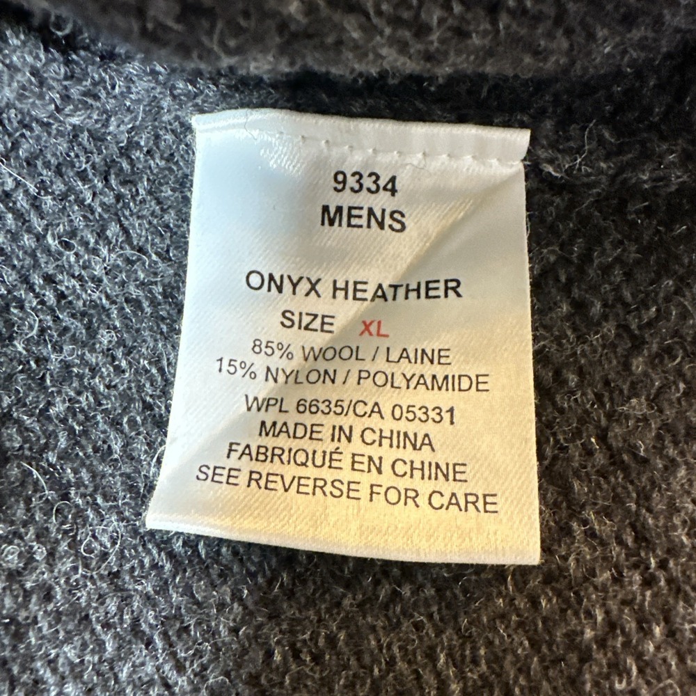 Woolrich 9334 Mens Wool Sweater Vest Gray Size XL V-Neck Onyx Heather Gray - Picture 7 of 8